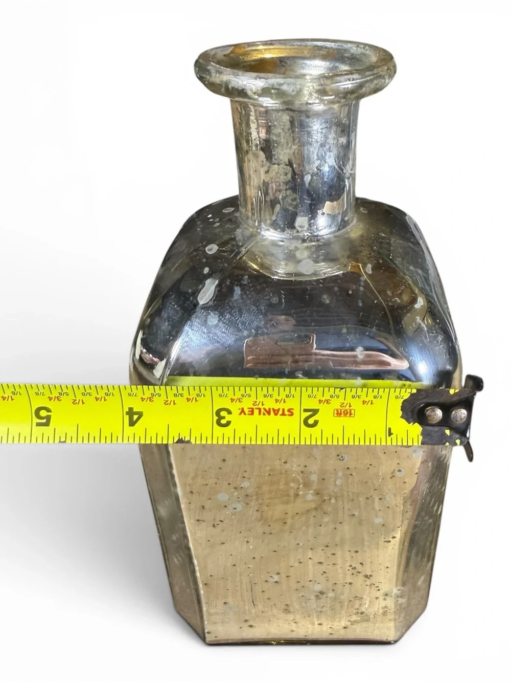Silver Mercury Glass Decorative Bottle Vase